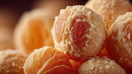 Close-up of sugared orange-colored treats