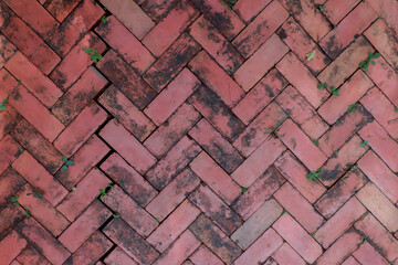 Red old brick wall texture background