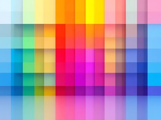 Obraz premium Modern digital color chart showing grid of square tones with gradient arrangement on a clean white background. Ideal for design and creative projects
