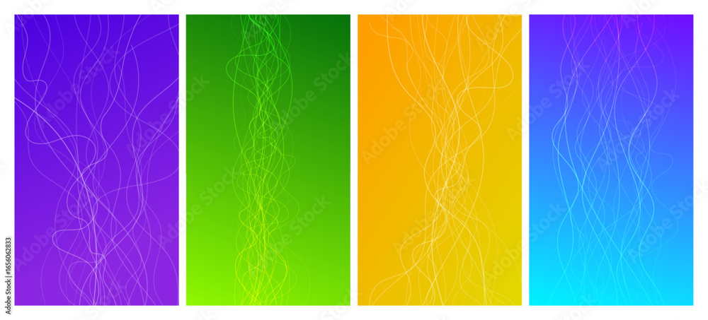 Aufkleber set of abstract gradient backgrounds with wave beams