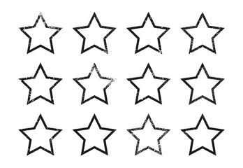 Set of grunge borders in star form