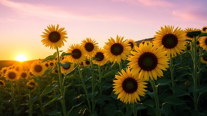 Obraz premium sunflower field with blue sky