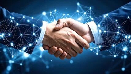 Business handshake with digital network connection with teamwork collaboration. - Powered by Adobe