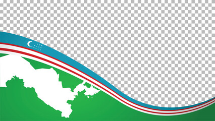 Vector template mockup of Uzbekistan banner design, editable layout for national celebration, event promotion, or advertising purpose.