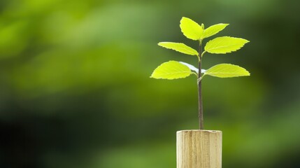 A vibrant young plant reaching for the sky symbolizes growth and renewal