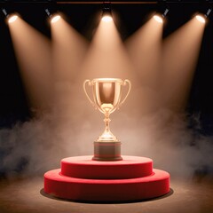 gold cup on a pedestal