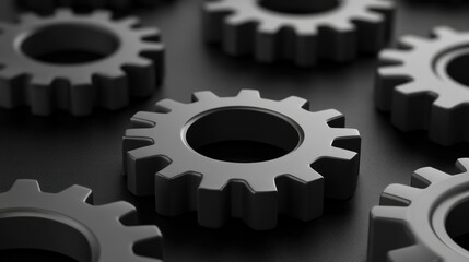A detailed closeup image showcasing multiple interconnected gears symbolizing complex mechanisms