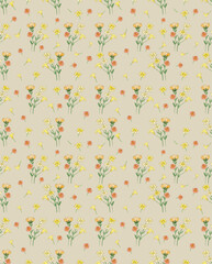 Vintage Flower Seamless Pattern Design