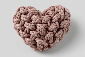 Heart-shaped, textured, light brownish-pink cord
