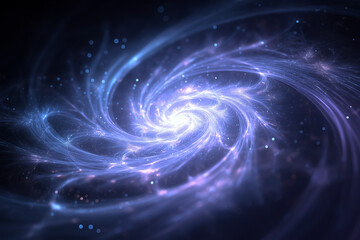 Fractal Light Swirl Abstract Background in Cosmic Colors