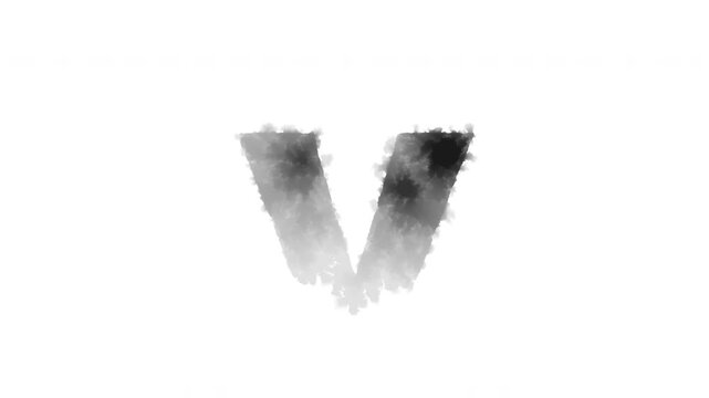 The lowercase letter &ldquo;v&rdquo; appears as if ink has bled onto the paper