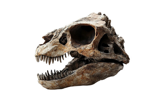 Dinosaur fossil isolated on transparent background