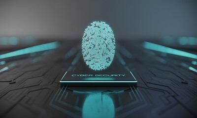 Cyber Security Technology Biometric Data Protection Concept