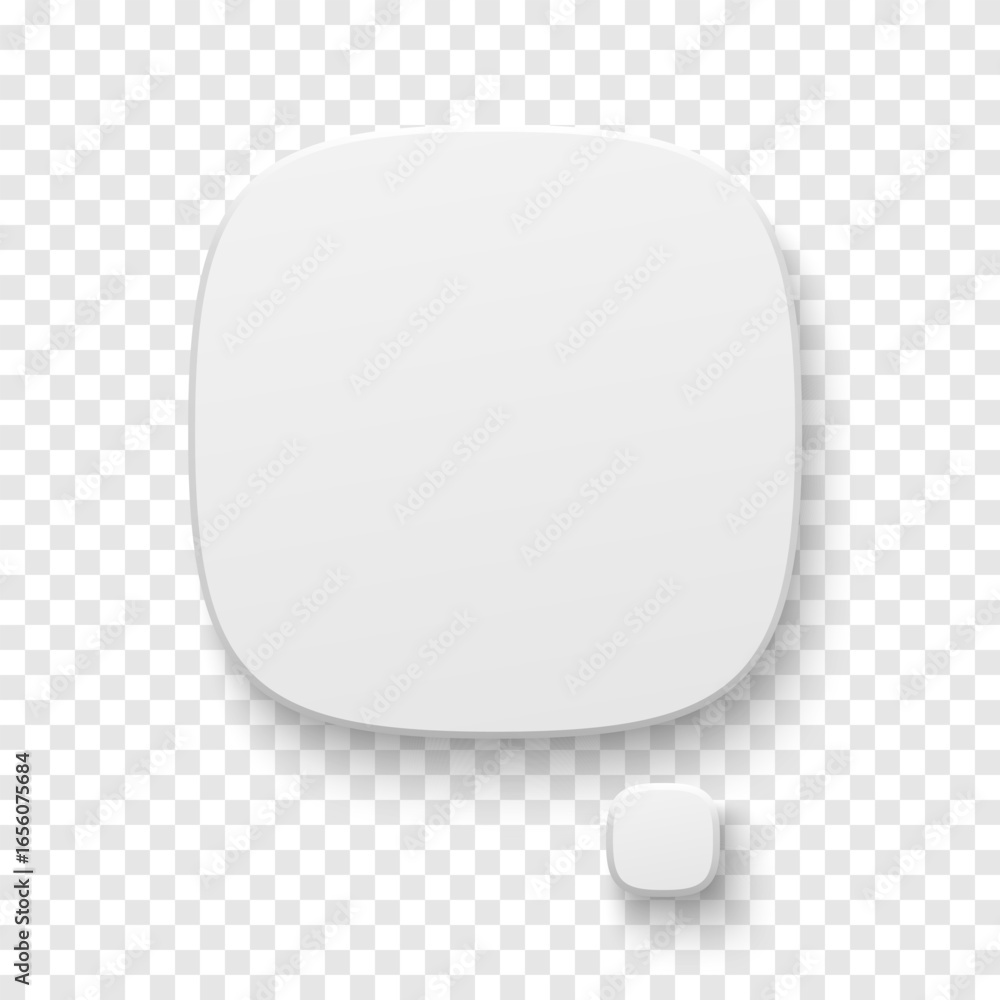 Poster vector white blank paper speech bubble on transparent background. squircle shape. template for your 