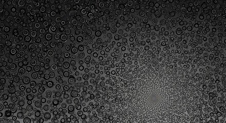 Concentric Circle Pattern in Dark Gray Tones with Optical Illusion of Depth and Perspective