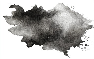 Abstract grayscale watercolor blot (1)