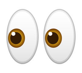 Shocked eye emoticon isolated icon on white background. Vector illustration