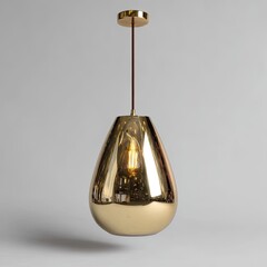 Polished gold teardrop pendant lamp