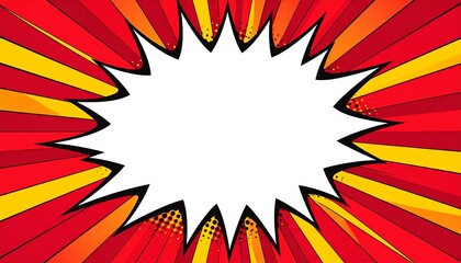 A comic speech bubble on red background emotion scene colorful backgrounds illustration style depth frame figure gesture cartoonish layers elements expression composition motion creative