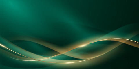 green abstract background design with elegant golden elements vector illustration