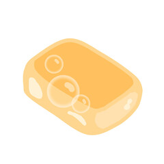 Illustration of bar soap with bubbles