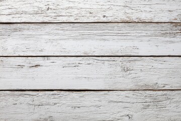 Horizontal white wooden planks, weathered and distressed