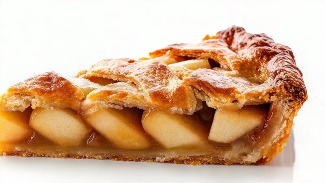 Baked apple pie dessert with sweet golden crust and juicy apple filling for food lovers