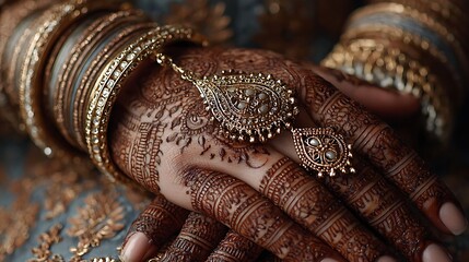 Beautiful full hand mehndi intricate design high resolution picture
