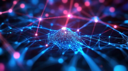 Glowing AI Neural Network Forming Intelligence