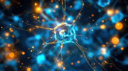 Human Intelligence concept with close-up of neuron_INCLUDE_A_TITLE-SUGGESTING_POWERFUL_CONNECTIONS