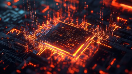 Neural AI-powered Quantum Computing Chip Visualized