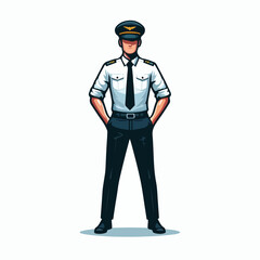  Vector image of a man airplane pilot