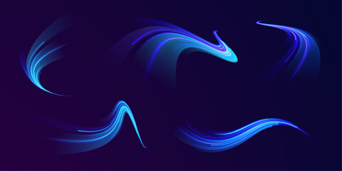 Streak of light moves through abstract neon trail blur line pattern motion energy electric digital network stream futuristic design glow pink blue