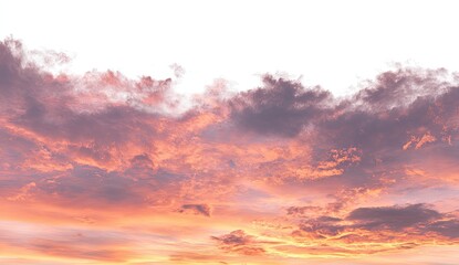 Obraz premium Sunset cloudscape, vibrant colors against a white background