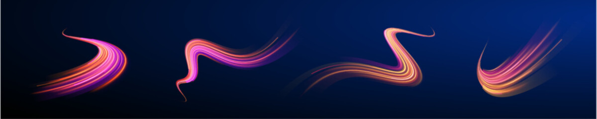 Dark and bright neon patterns blur across futuristic trail motion streak line digital energy network stream abstract electric glow pink blue design