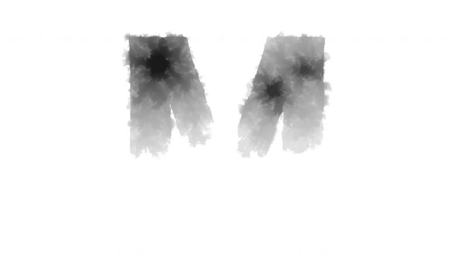 The letter &ldquo;M&rdquo; appears as if ink has bled onto the paper