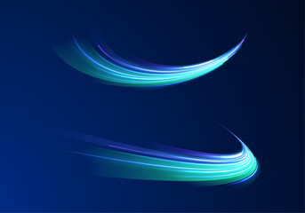 Abstract neon trail streaks blur motion line digital energy electric pattern futuristic network stream glow pink blue background design technology art