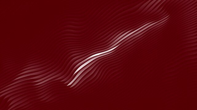Abstract red wave background with smooth flowing lines, 3D layered motion design and futuristic texture