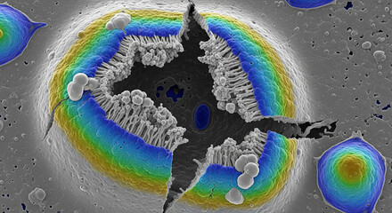 Microscopic Crater Impact A Detailed Analysis of Surface Deformation