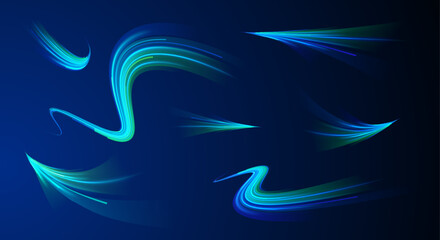 Motion blur streaks through neon trail digital line abstract futuristic energy electric glow pink blue background pattern design modern technology art