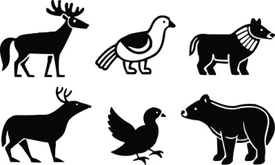Fototapeta premium some carton style animals icon set 