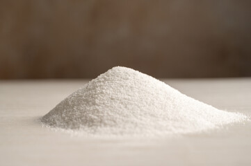 Heap of sweetener. Sugar alternative, food and nutrition