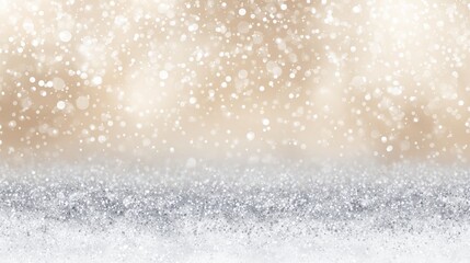 Soft snowflakes gently falling on a serene winter landscape in a quiet forest