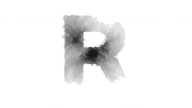 The letter &ldquo;R&rdquo; appears as if ink has bled onto the paper
