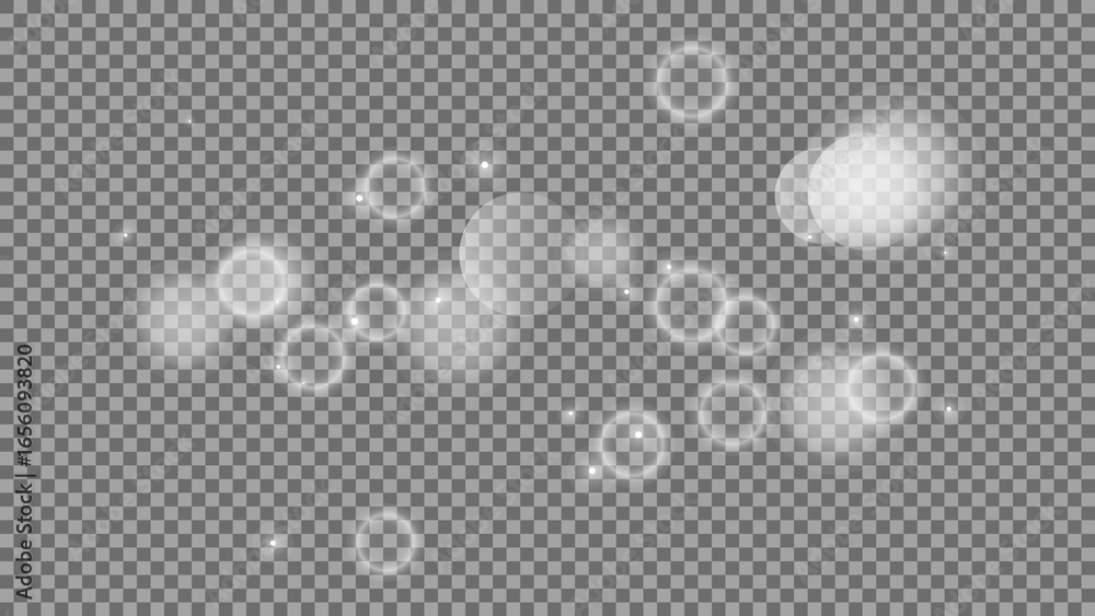 Poster bokeh circles on transparent background