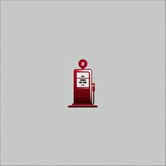 Retro red gas pump icon