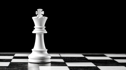 The White King's Strategic Position on the Chessboard in Monochrome