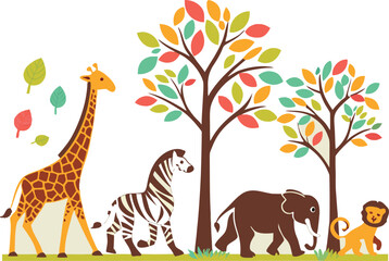 Obraz premium some carton style animals icon set 