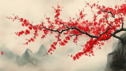 Korean Cherry Blossoms Turning Red in Fall --ar 16:9 --v 6.1 Job ID: 77cd067f-90c6-407b-964a-06dc91e8b83e