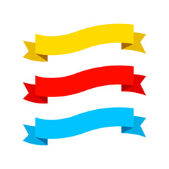 Fototapeta premium Colorful Blank Ribbon Decorative Banner Set. Vector Illustration